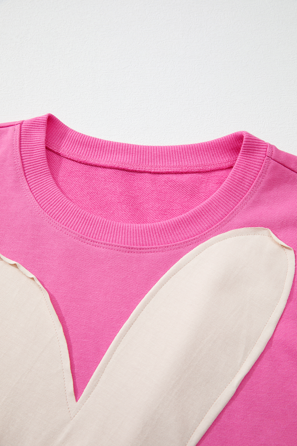 Sachet Pink Contrast Flower Drop Shoulder Loose T Shirt - loveforevers