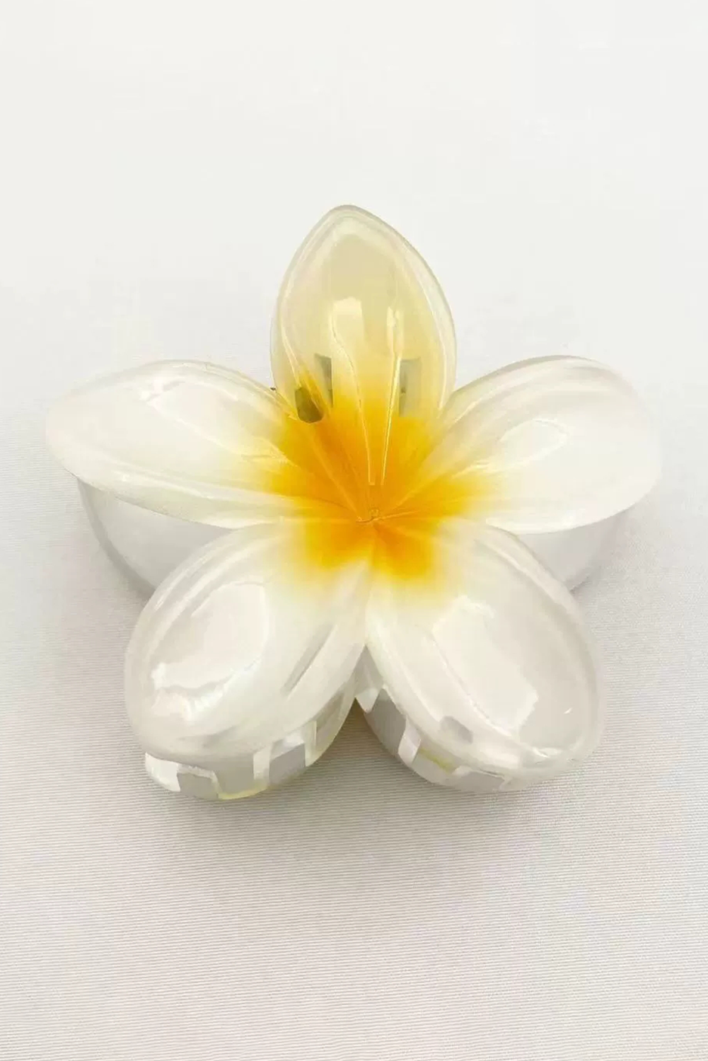 Yellow Frangipani Shape Acrylic Hair Clip - loveforevers