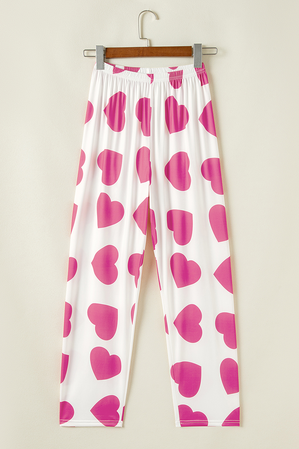 Pink Ruffled Tank Top And Heart Print Pants Lounge Set - loveforevers