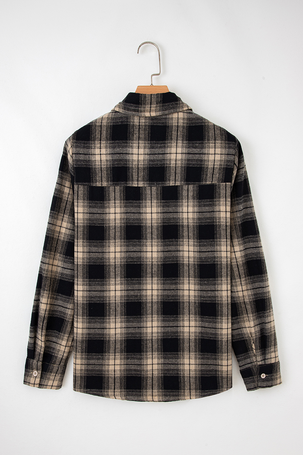 Multicolour Retro Plaid Double Flap Pocket Brushed Shacket - loveforevers