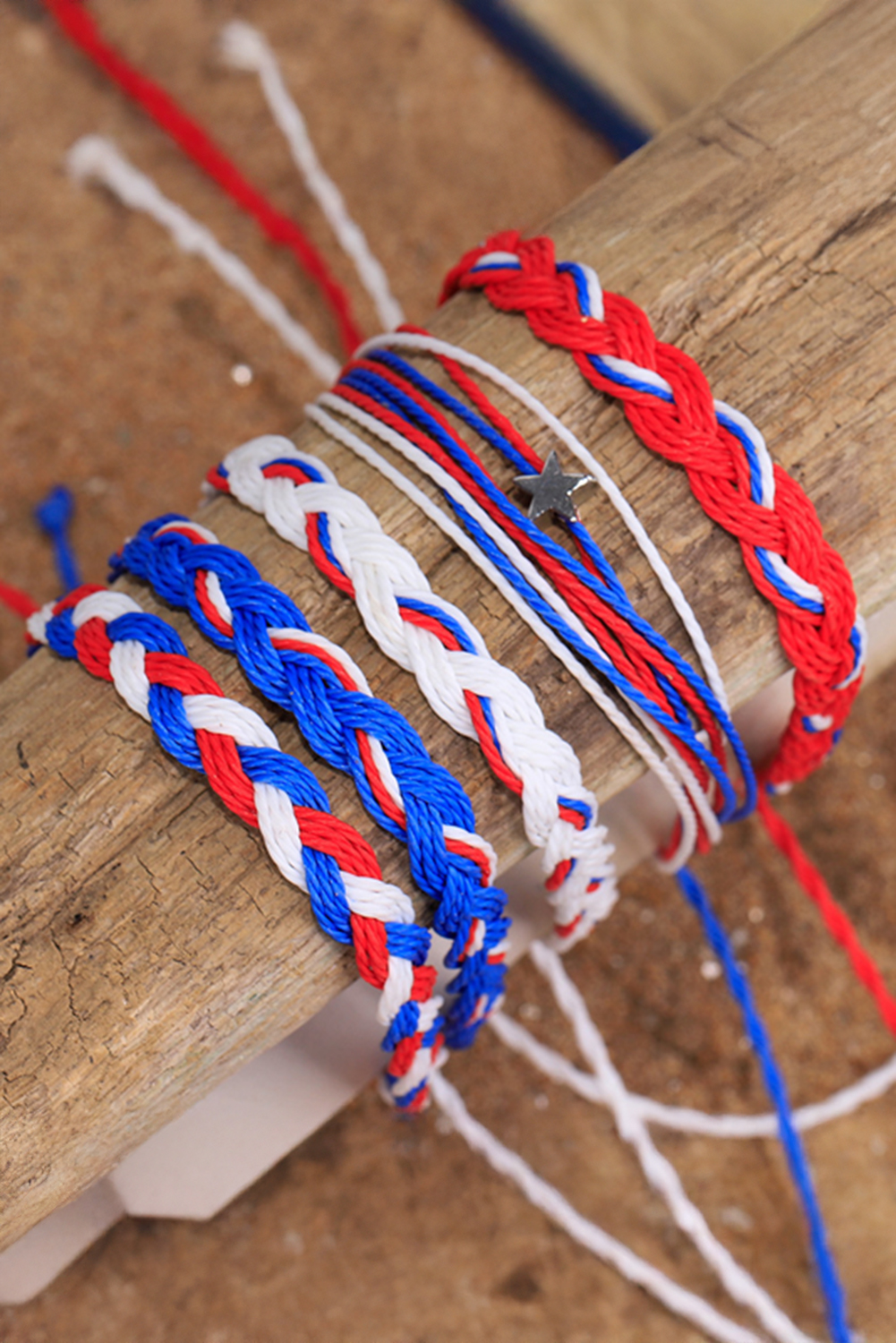Blue Independent Day Braided Multi Layer Bracelet - loveforevers