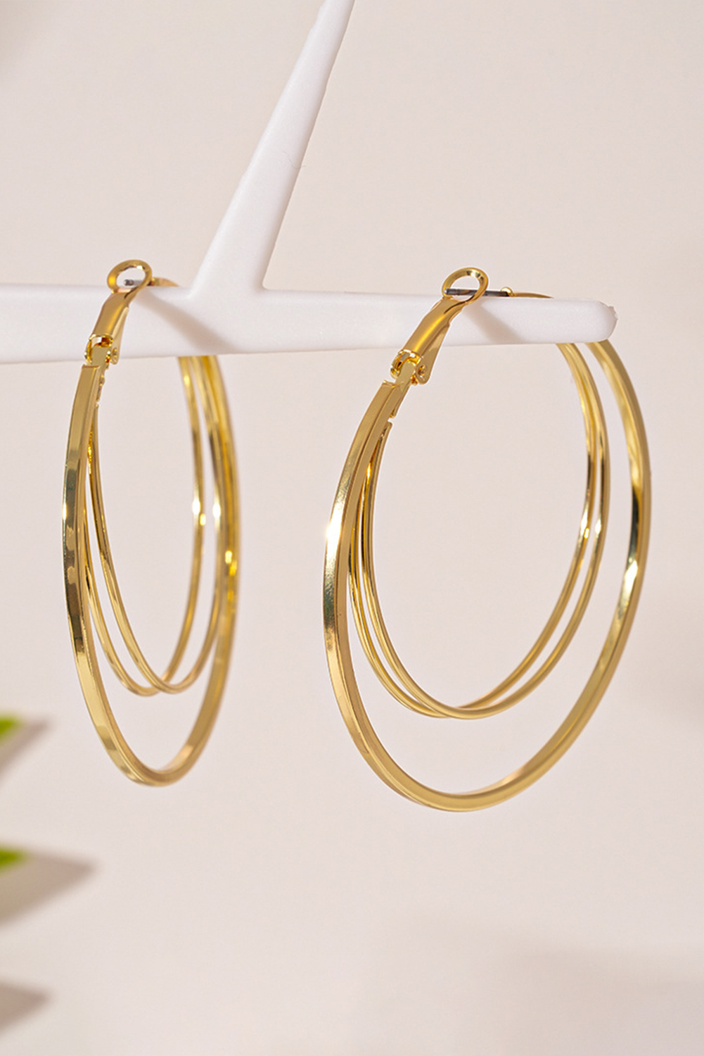 Gold Large Plated Double Hoop Earrings - loveforevers