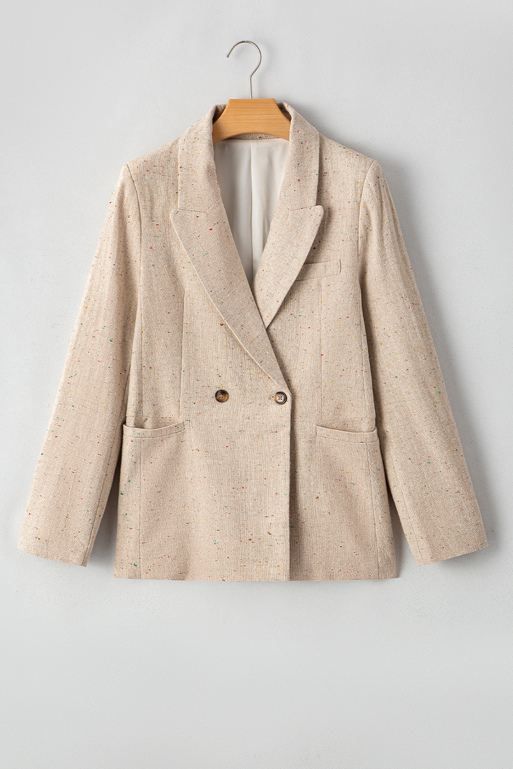 Oatmeal Single Breasted Elegant Suit Jacket - loveforevers