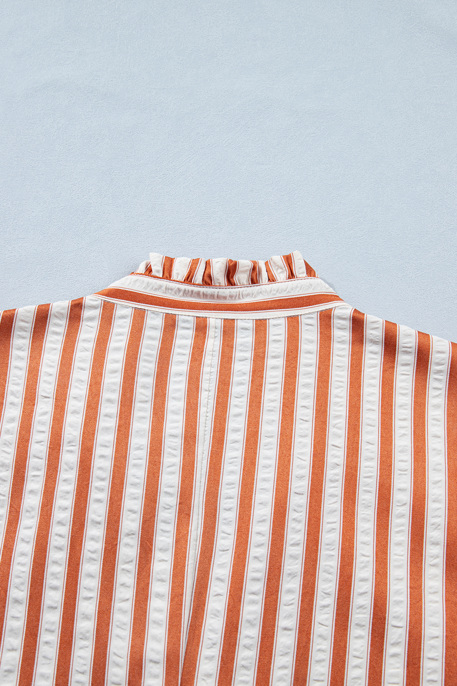 Brown Stripe Pinched V Neck Turn-up Cuffs Shift Mini Dress - loveforevers
