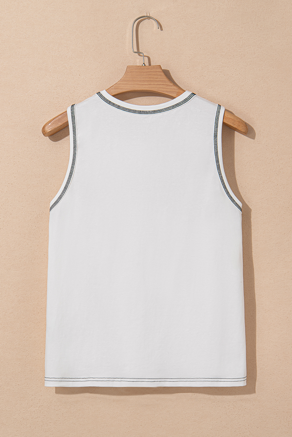 White Sweet Bow Stitching Trim Sleeveless Top - loveforevers