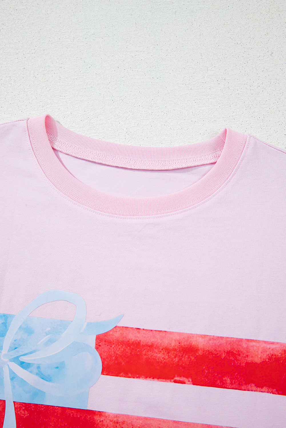 Myosotis Flag Bow Graphic Crewneck Tee - loveforevers