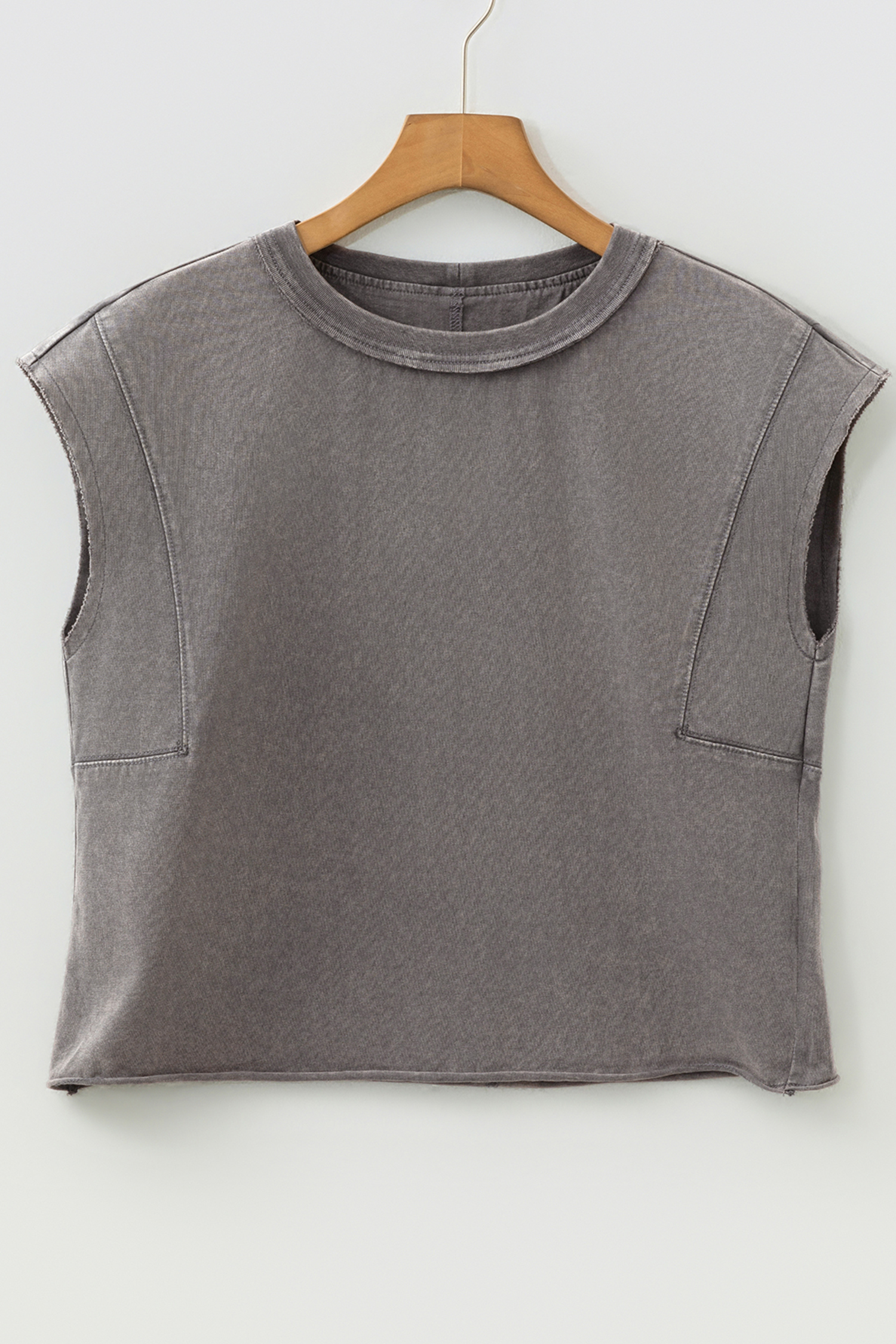 Medium Grey Mineral Wash Boxy Fit Cotton Tank Top - loveforevers