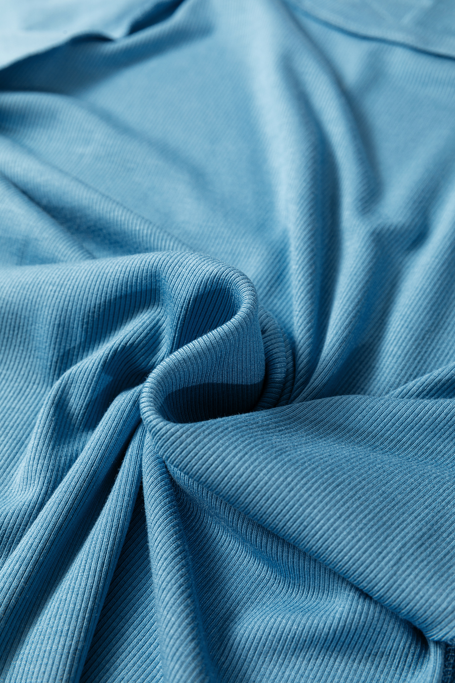 Peacock Blue Crew Neck Cap Sleeve Ribbed T Shirt - loveforevers