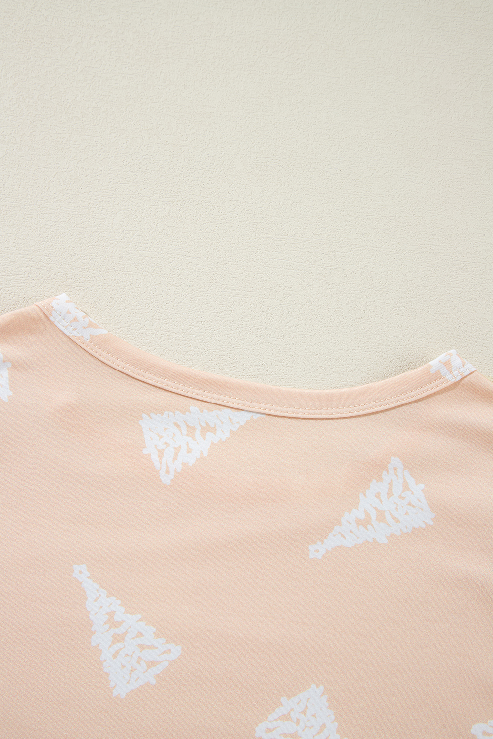 Apricot Christmas Tree Print Loose Fit Two Piece Pajama Set - loveforevers