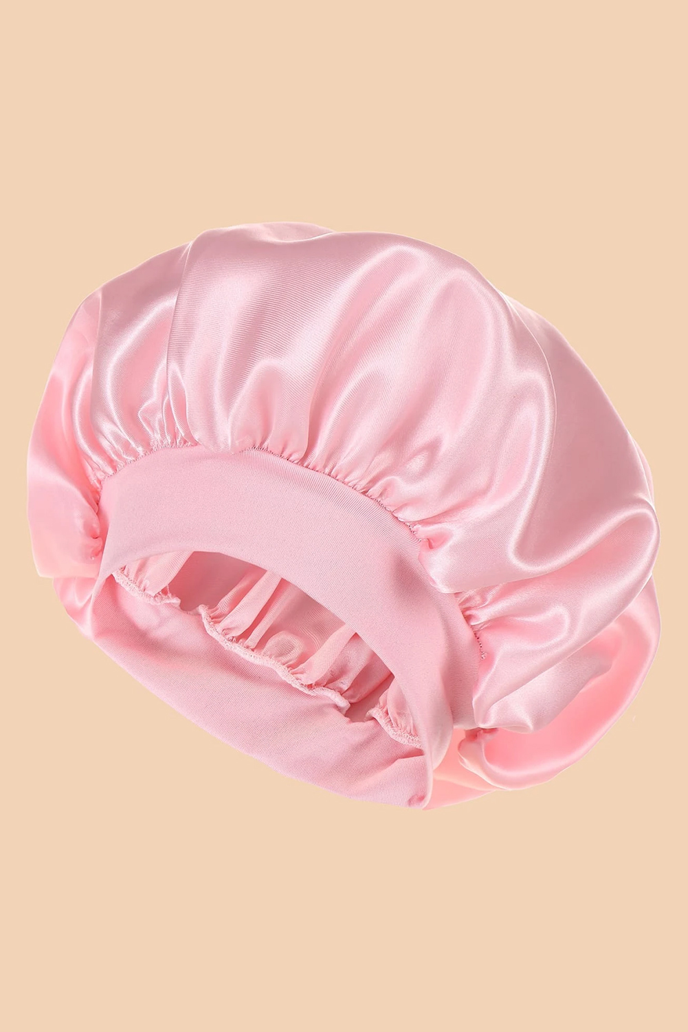 Pink Wide Elastic Band Large Sleep Hair Bonnet - loveforevers