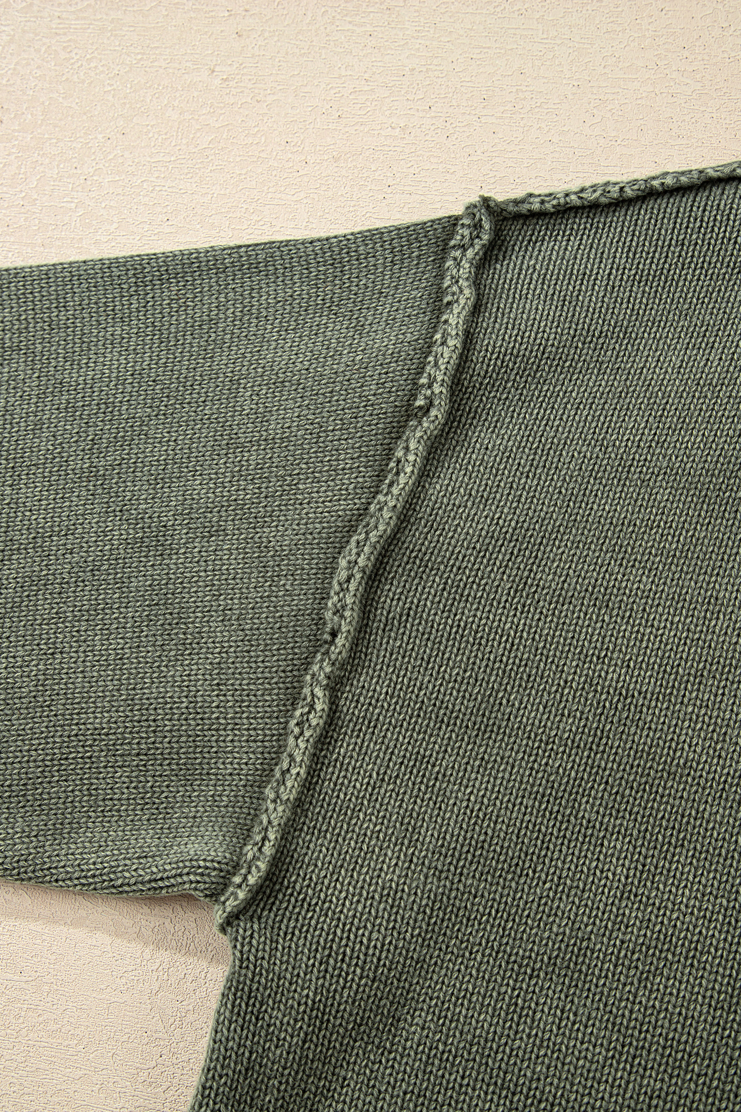 Four Leaf Clover Mineral Wash V Neck Knit Exposed Seam Drop Shoulder Loose Sweater - loveforevers
