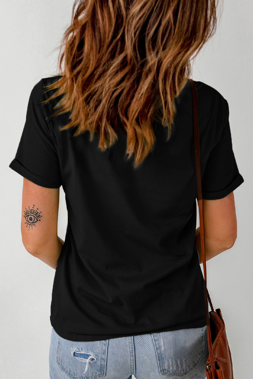 Black Rhinestone Mardi Gras Letter Graphic T Shirt - loveforevers