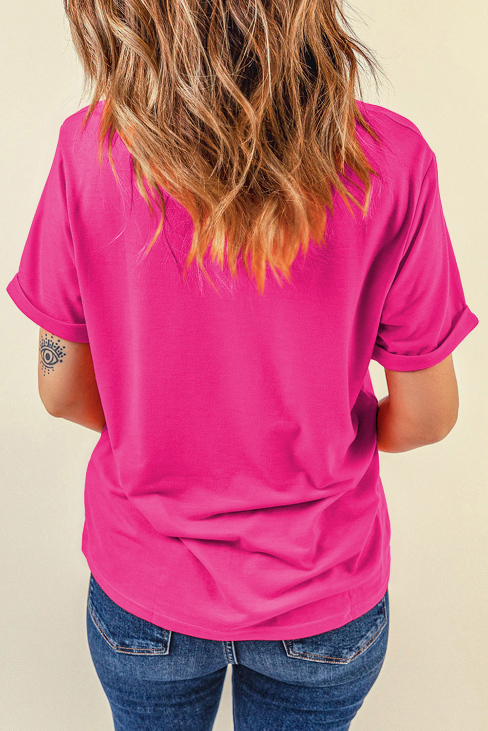 Rose Red Western MAMA Print Crew Neck T Shirt - loveforevers