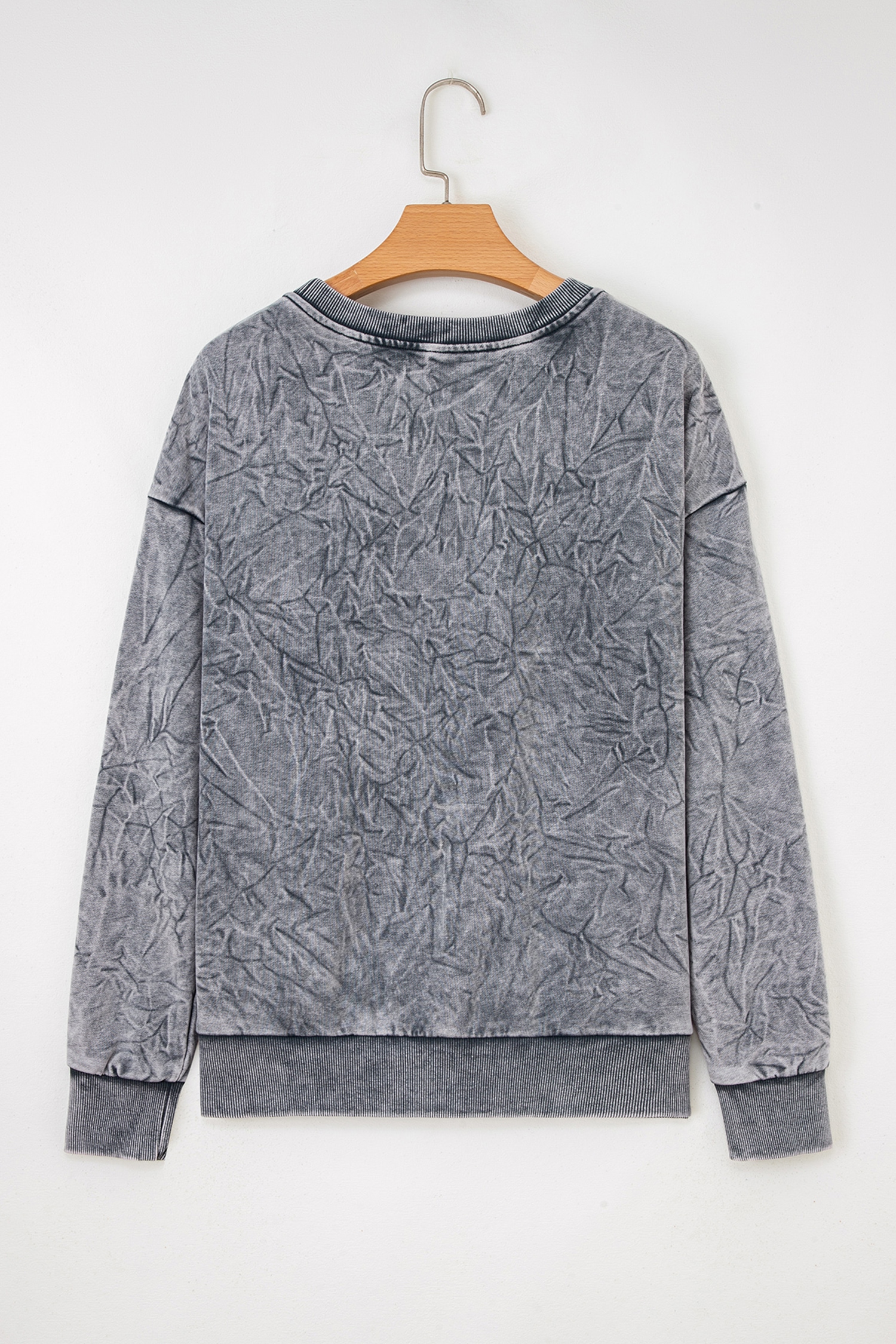 DUNE saved by grace Letter Embroidery Mineral Wash Loose Sweatshirt - loveforevers