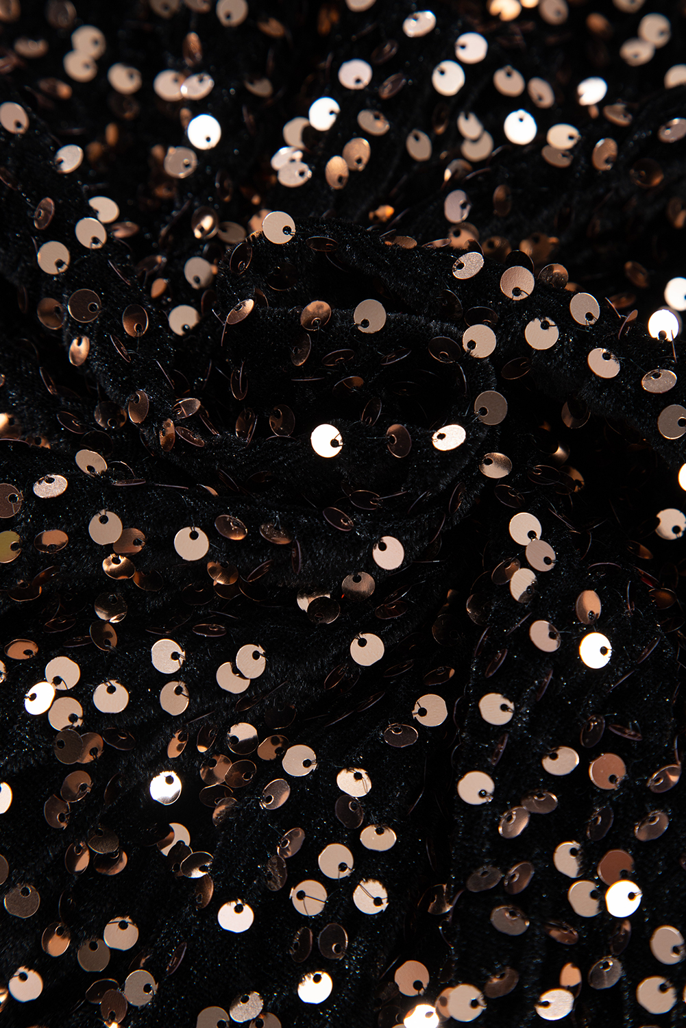 Black Deep V Back Sequin Puff Sleeve Bodysuit - loveforevers