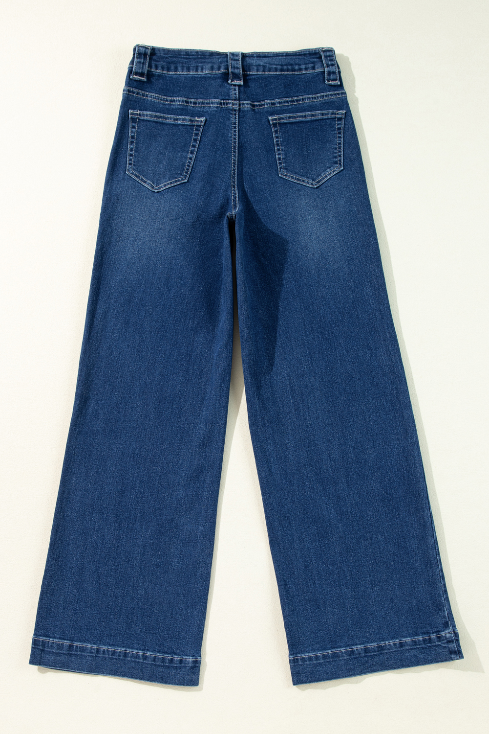 Sail Blue Wide Leg Pocketed High Waist Jeans - loveforevers