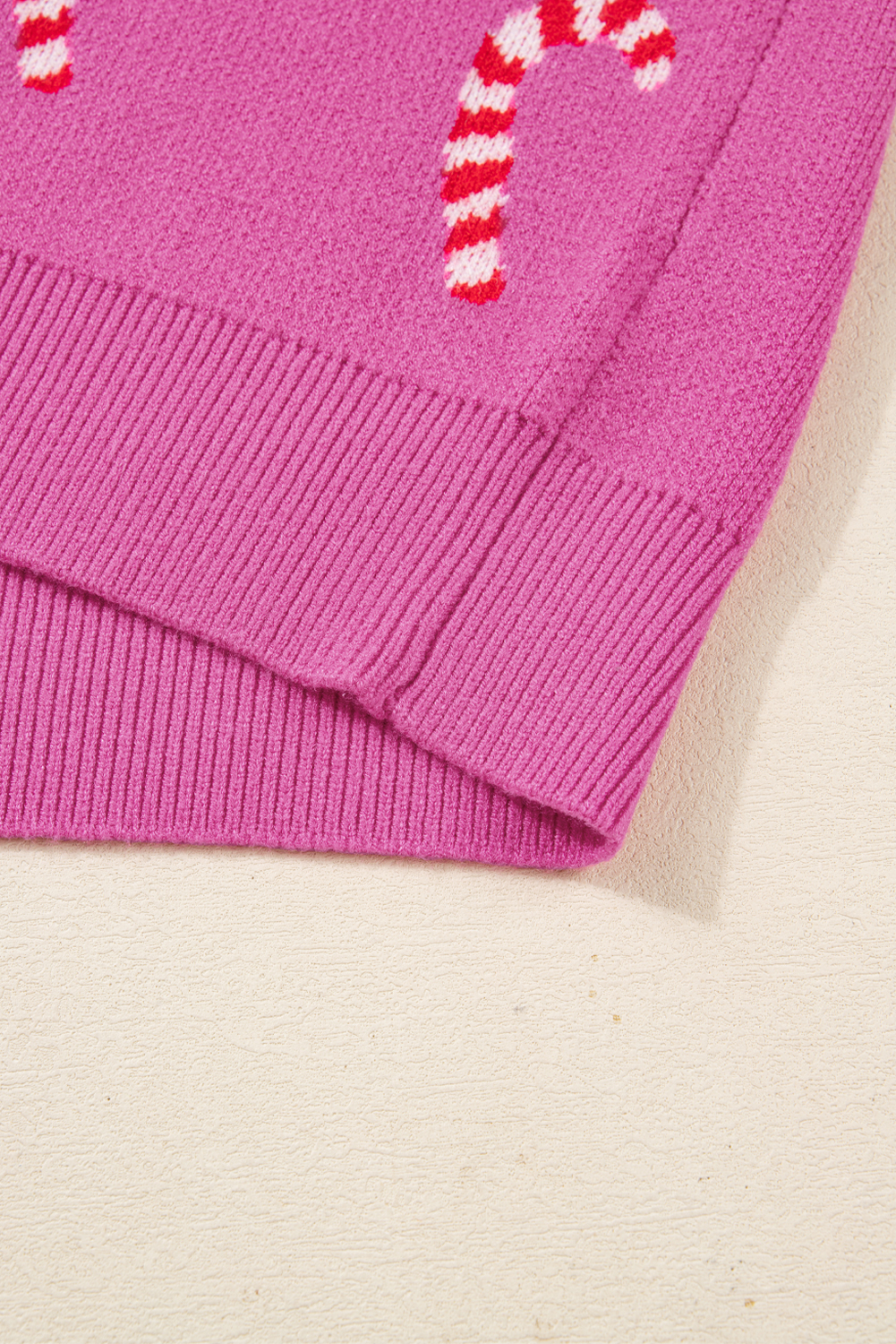 Dark Green Christmas Candy Cane Holiday Drop Shoulder Sweater - loveforevers