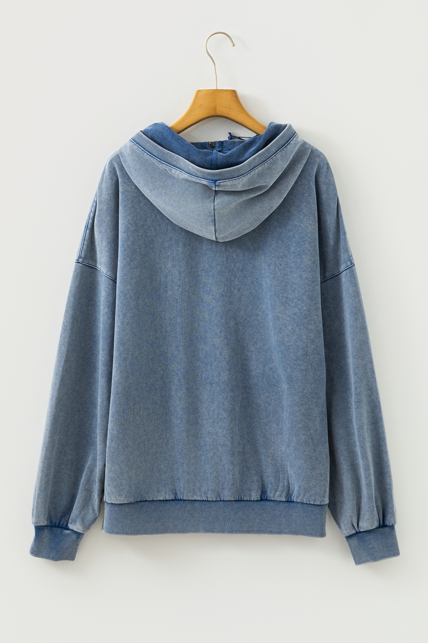 Canton Half Zip Kangaroo Pocket Mineral Wash Baggy Hoodie - loveforevers