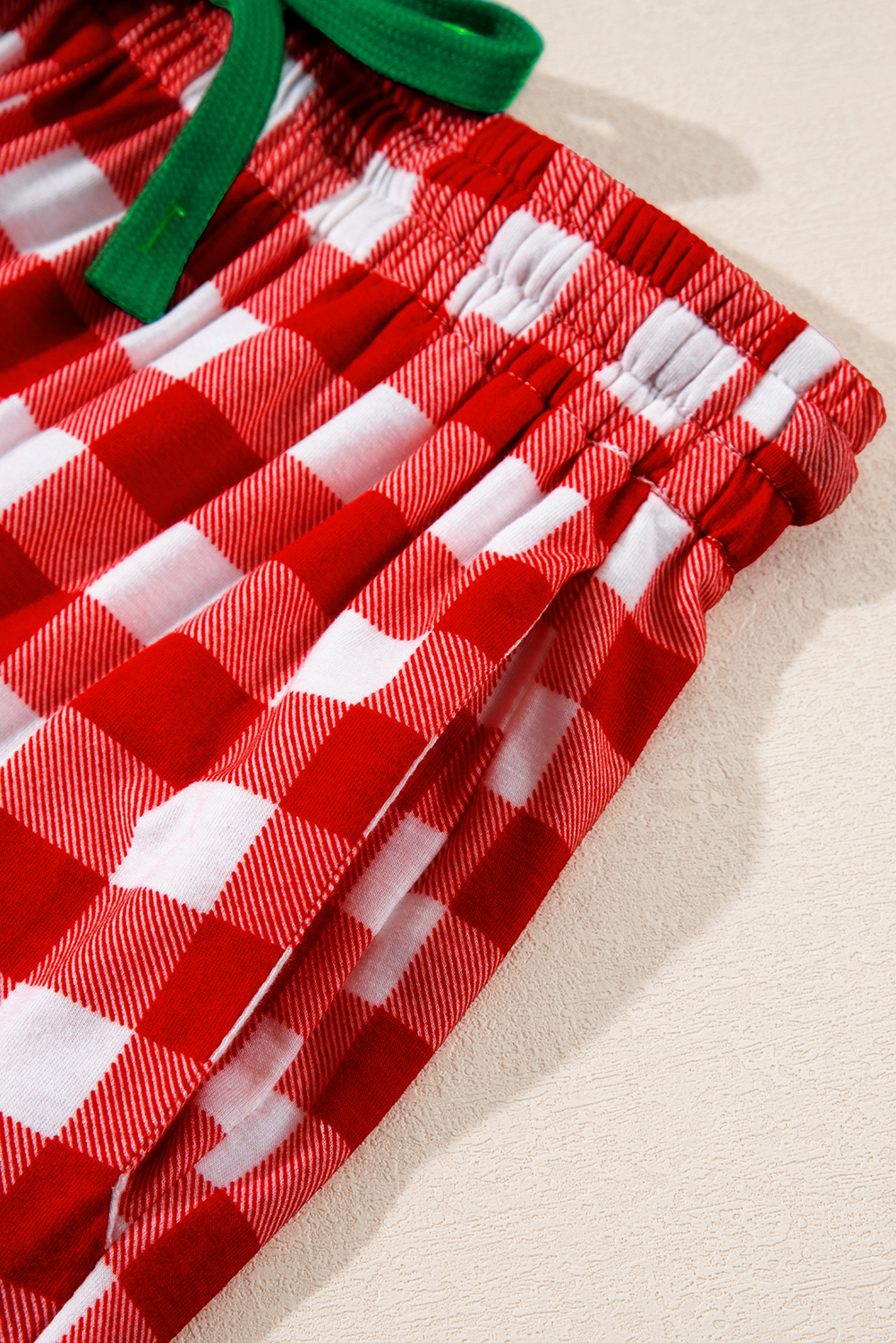 Fiery Red Christmas Plaid Print Shirt and Pants Pajama Set - loveforevers