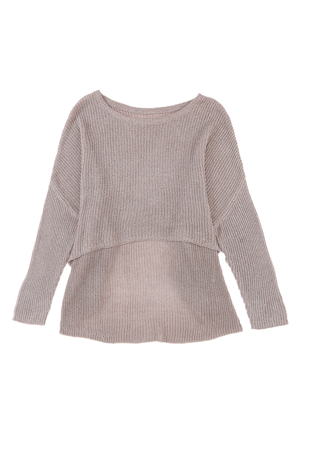 Gray Slouchy Dolman Sleeve High Low Sweater - loveforevers