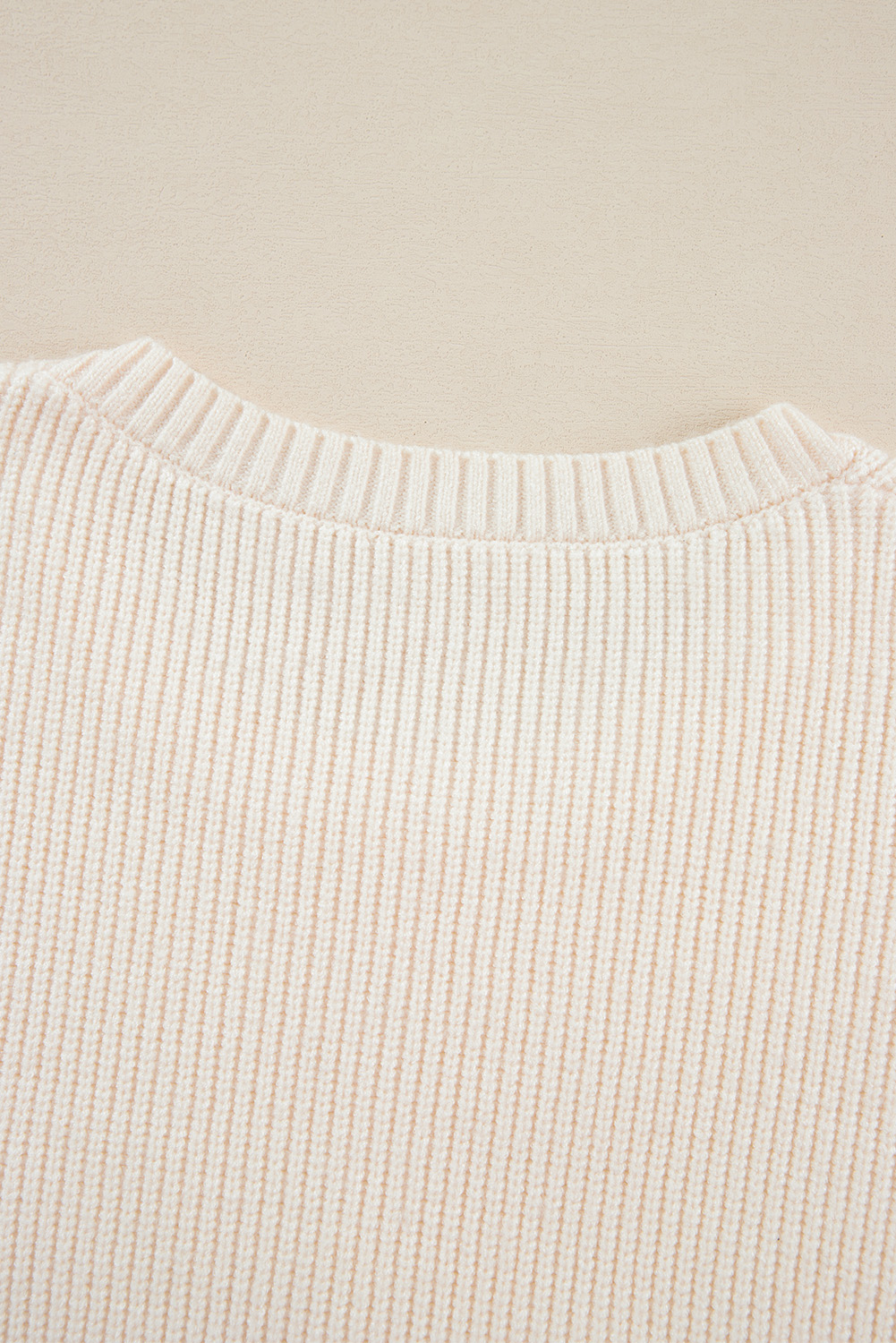 Beige Tinsel Holly Jolly Graphic Classic Sweater - loveforevers