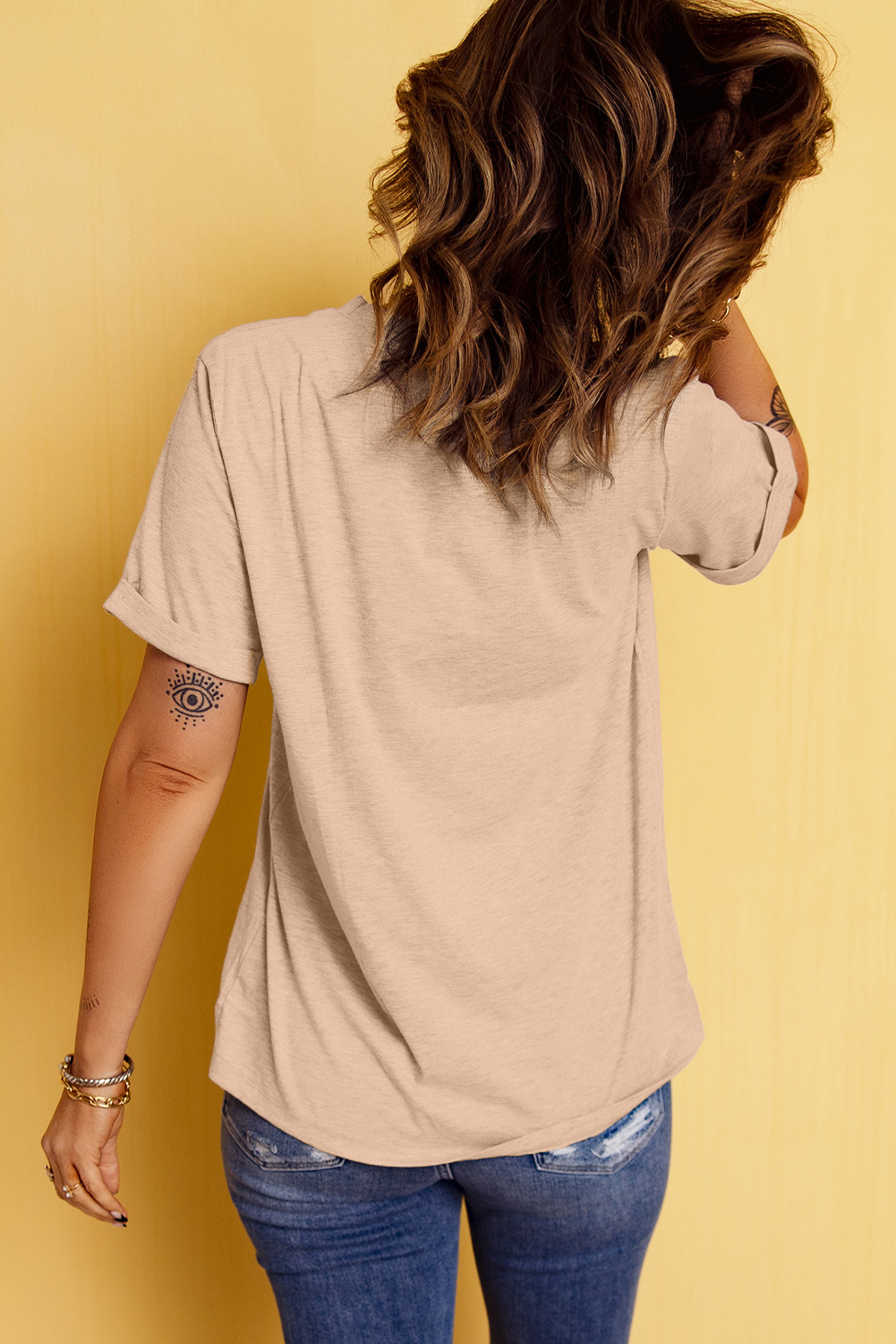 Khaki Thanksgiving Bowknot Turkey Graphic Crewneck Tee - loveforevers
