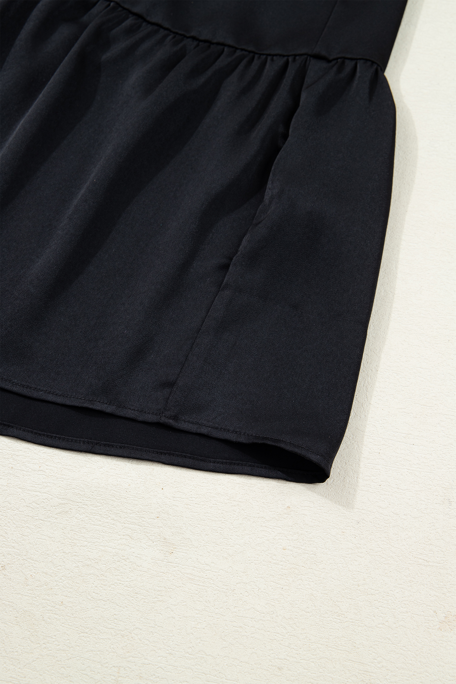 Black Flounced Bracelet Sleeve V Neck Tiered Maxi Dress - loveforevers