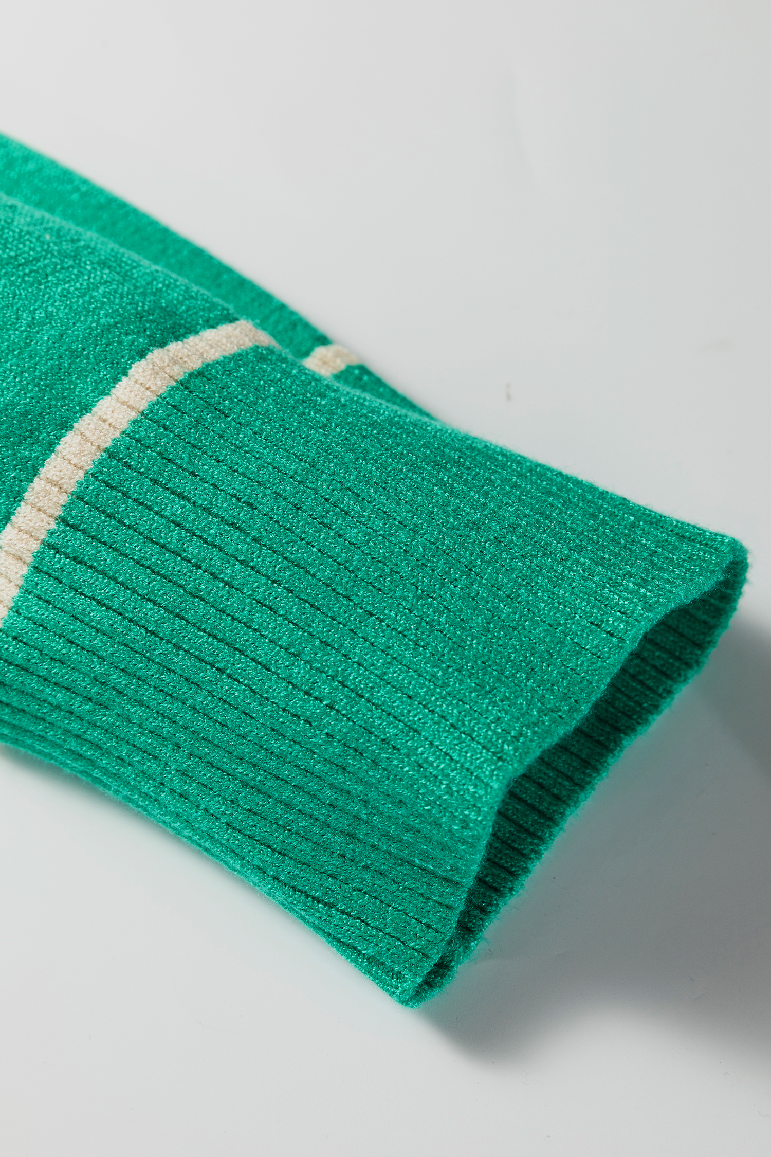 Sea Green Contrast Detail Drop Shoulder Baggy Sweater - loveforevers