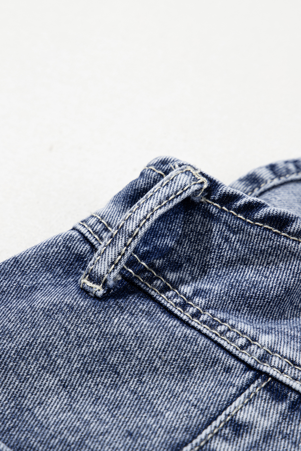 Sail Blue Denim Bib Straight Leg Jumpsuit with Pockets - loveforevers