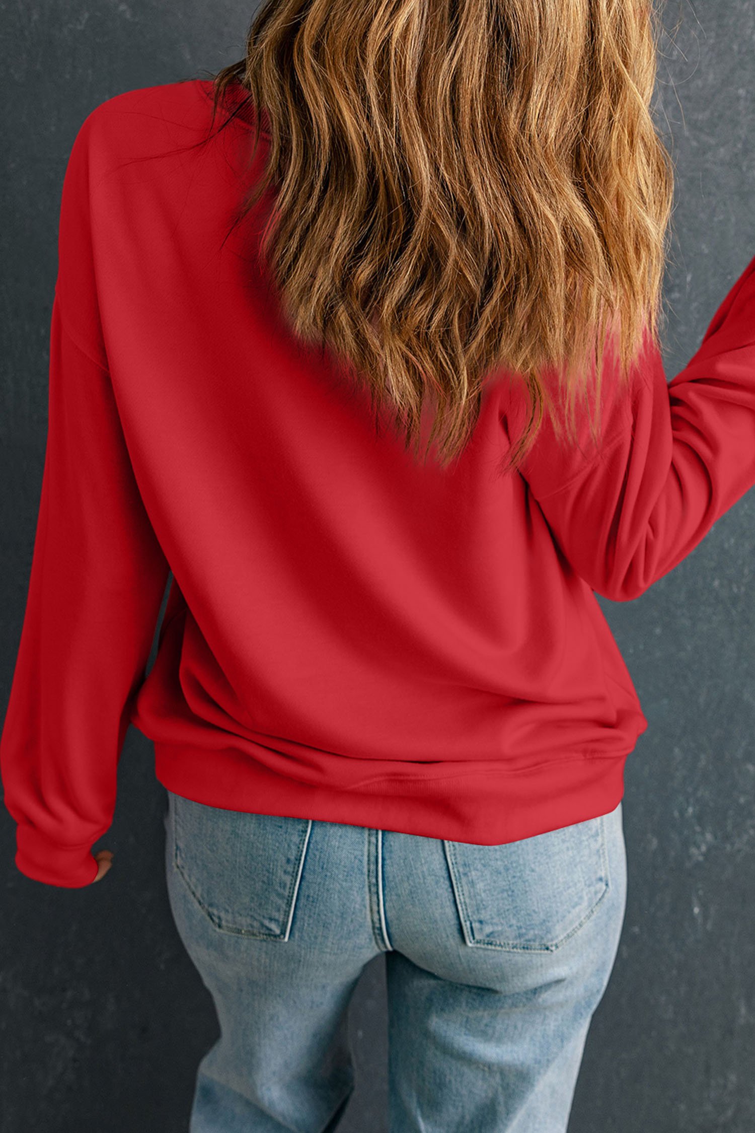 Red Love Letter Printed Casual Sweatshirt - loveforevers