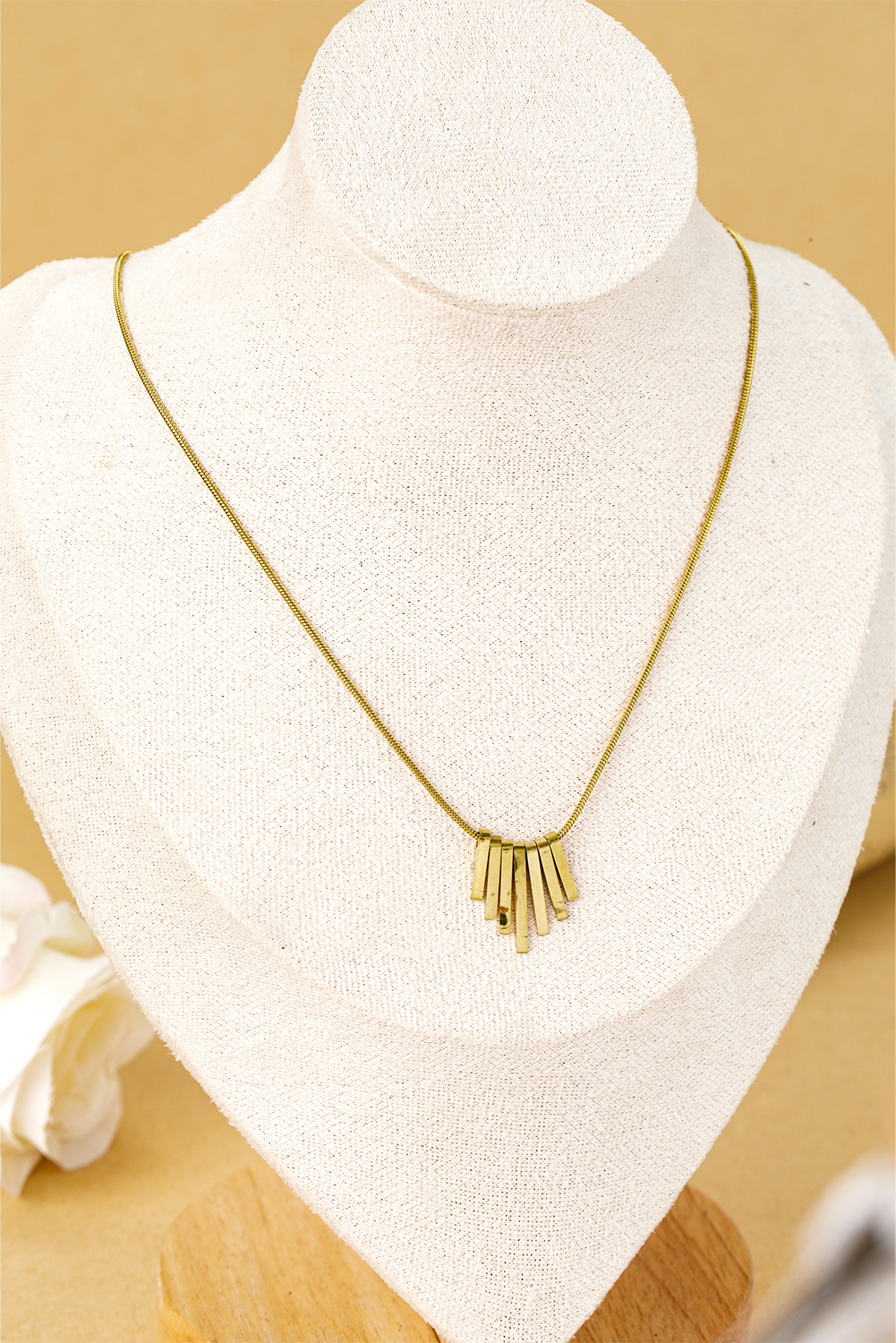 Gold Asymmetric Bar Pendant Plated Alloy Necklace - loveforevers