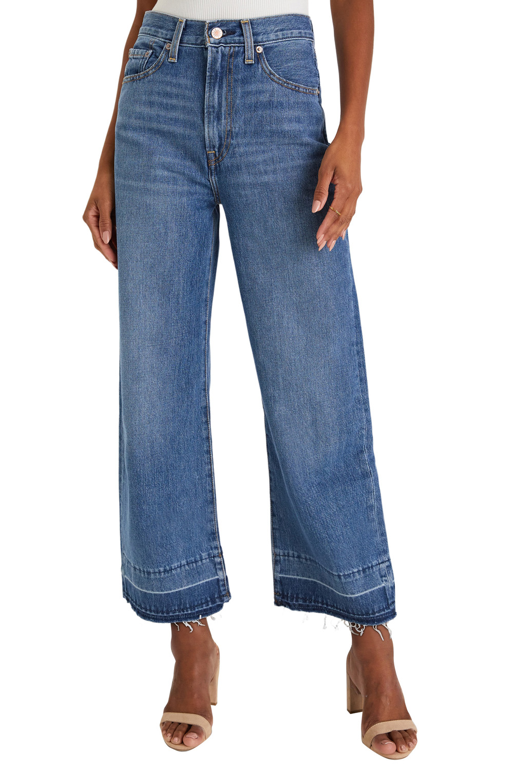 Gray Raw Hem Straight Leg Loose High Waist Jeans - loveforevers