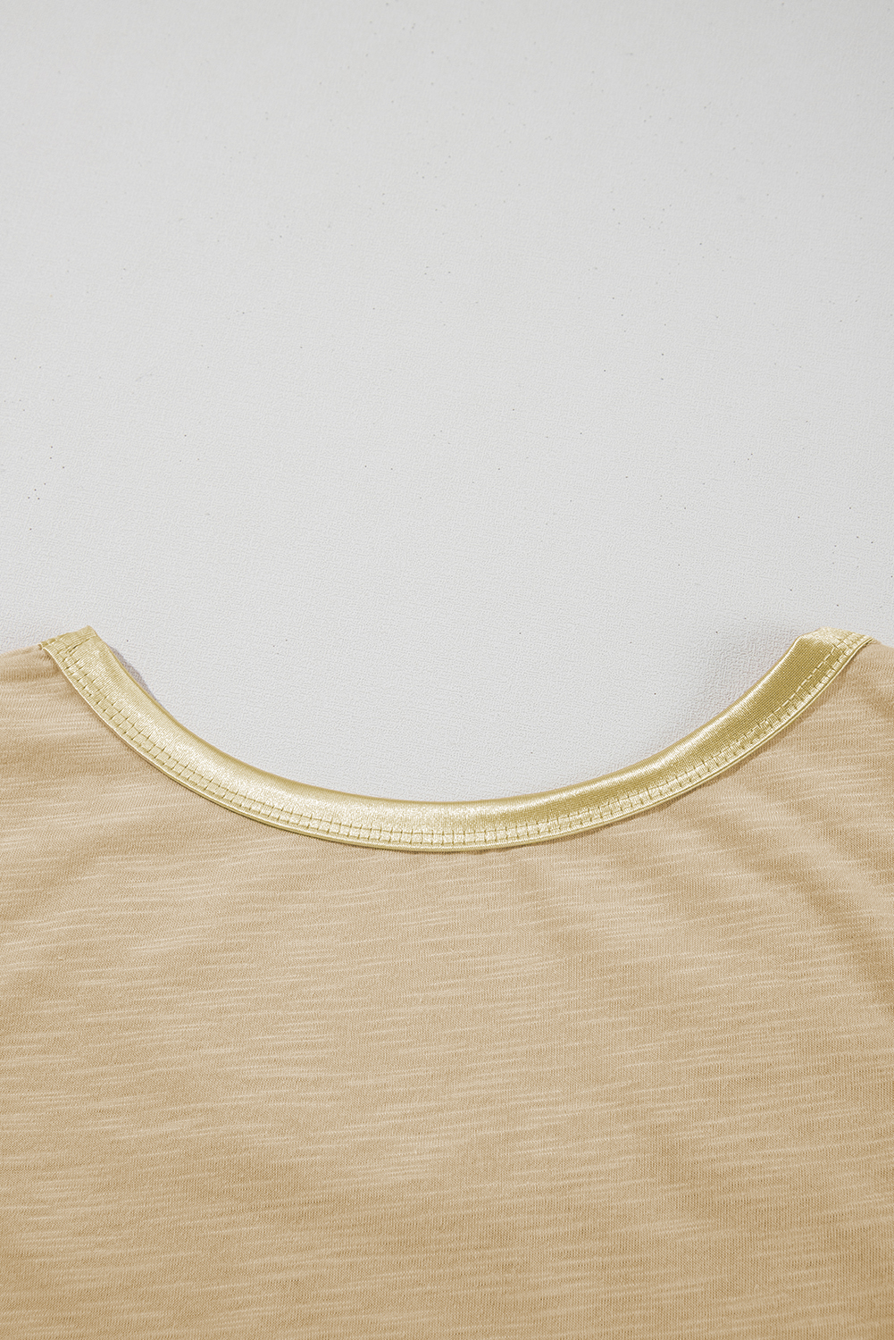 Tan Metallic Sheen Edge Scoop Neck Tank Top - loveforevers