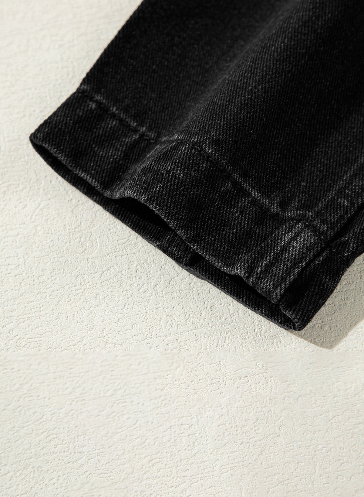 Black Side Pockets Lapel Collar Denim Jacket - loveforevers