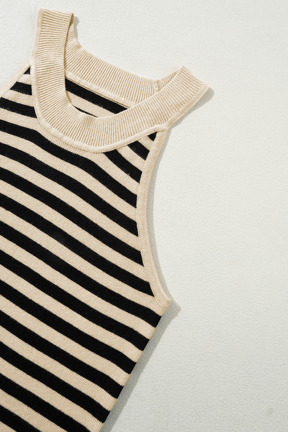 Black Stripe Crew Neck Slim Fit Sweater Vest - loveforevers