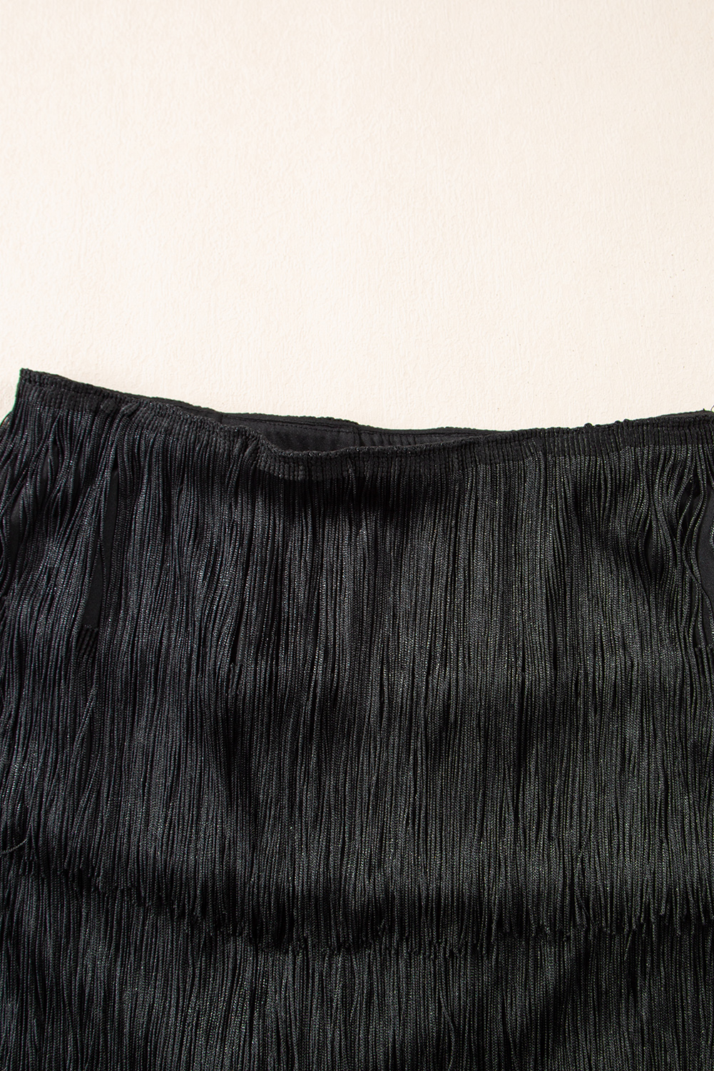 Black Tiered Fringe Trimmed Mini Skirt - loveforevers