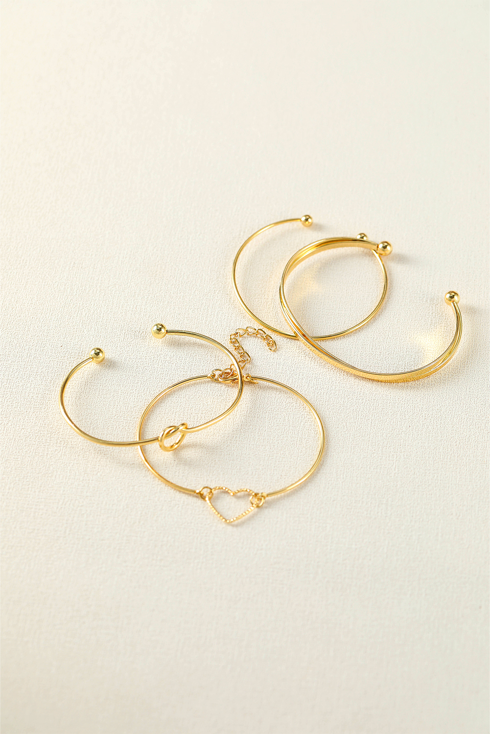 Gold Love Geometric Cross Plated Bracelet 4-piece Set - loveforevers