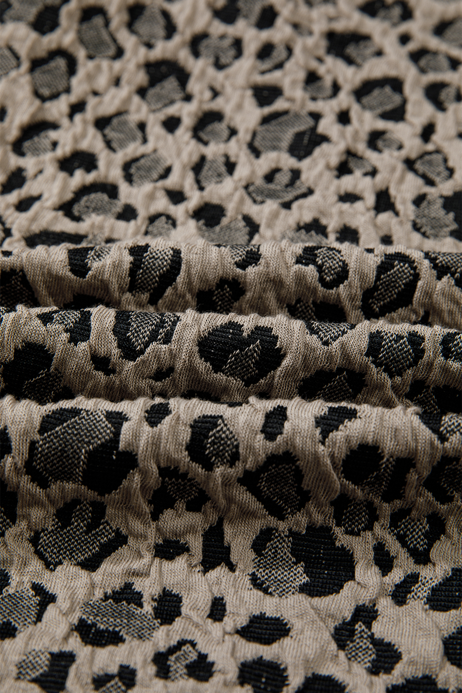 Beige Zip up Collared Leopard Cap Sleeve Top - loveforevers