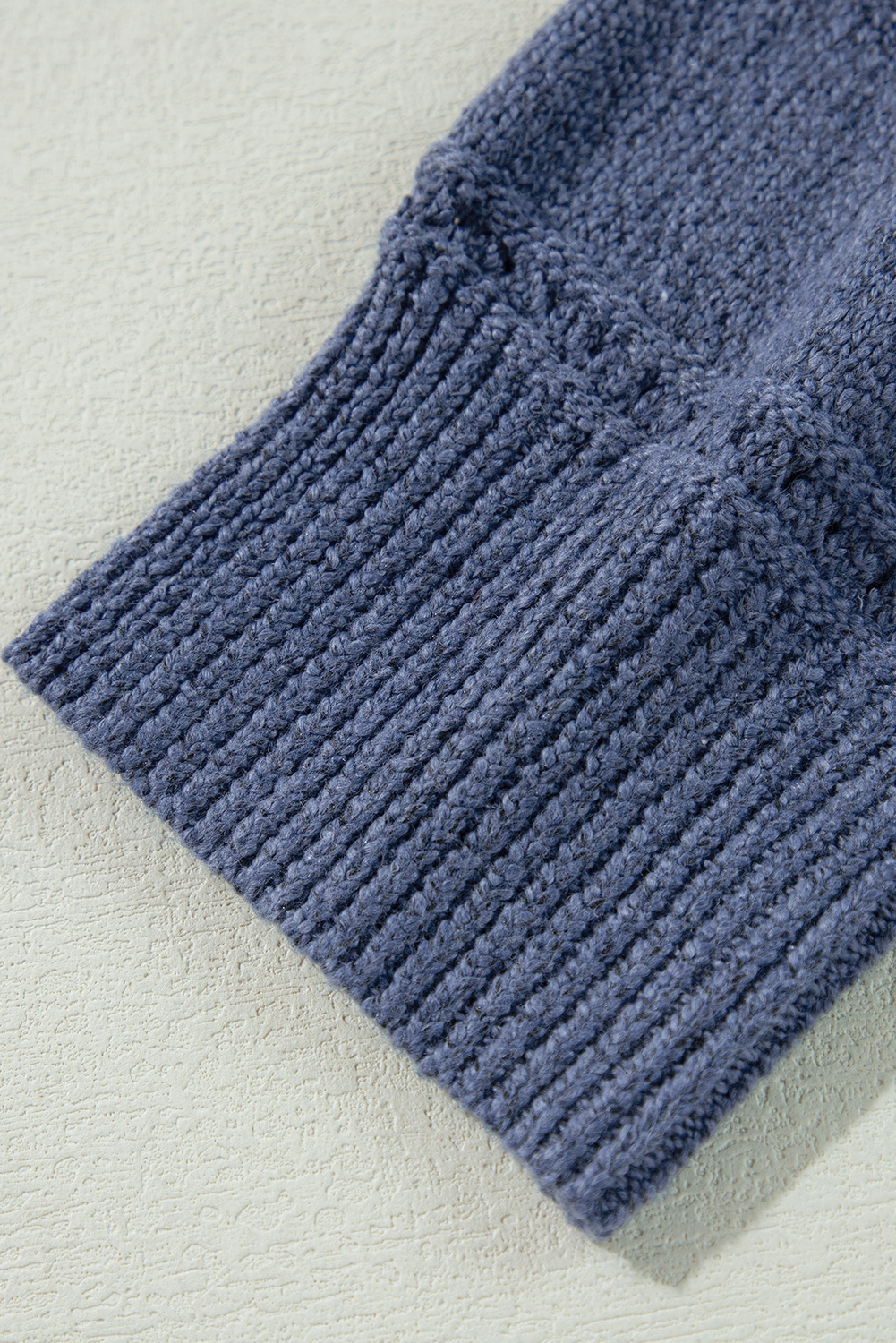Real Teal Boat Neck Drop Shoulder Pointelle Knit Sweater - loveforevers