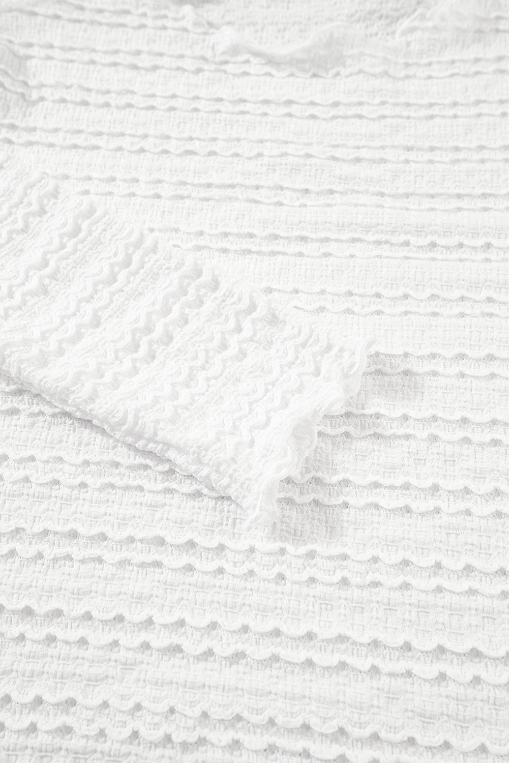 White Knit Jacquard Slim Fit Top - loveforevers