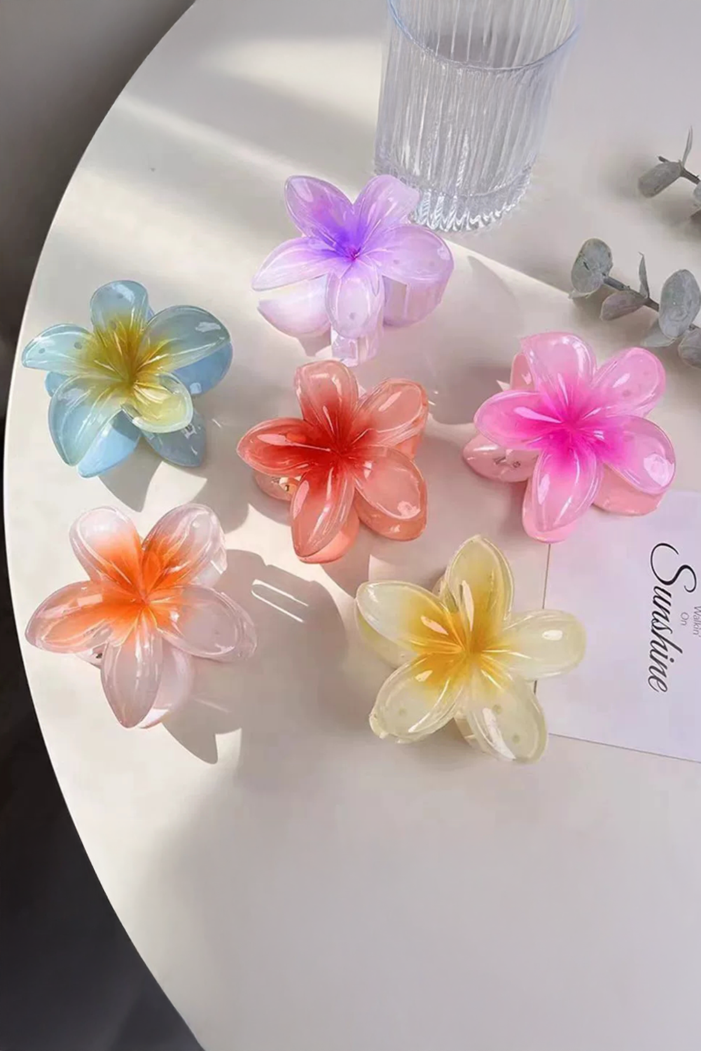Yellow Frangipani Shape Acrylic Hair Clip - loveforevers