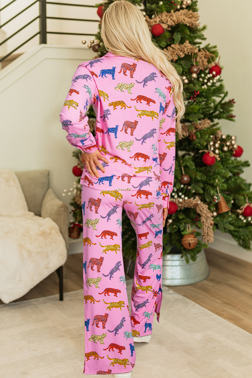 Pink Cheetah Print Shirt and Pants Pajama Set - loveforevers