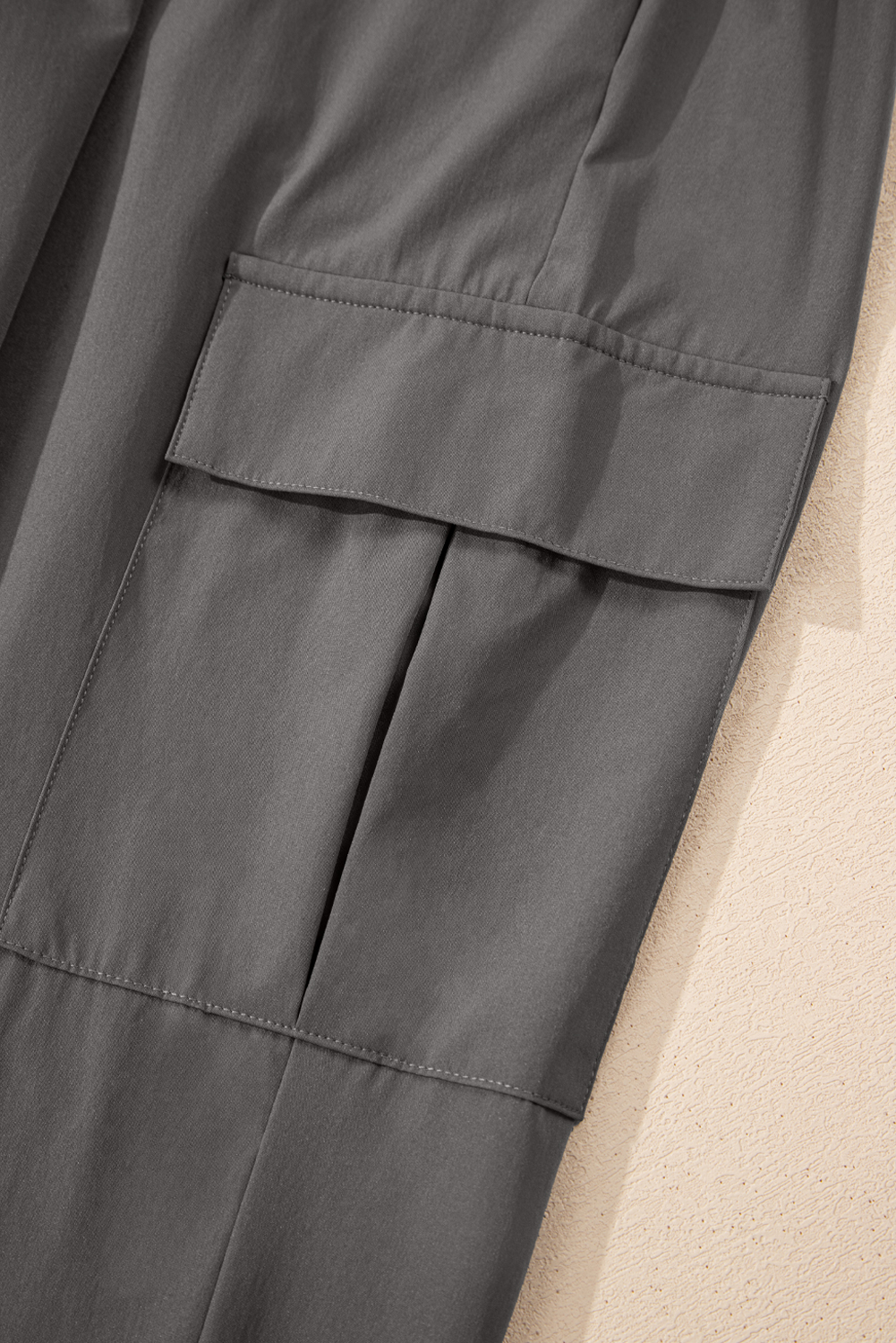 Black Elastic High Waist Pocketed Cargo Jogger Pants - loveforevers