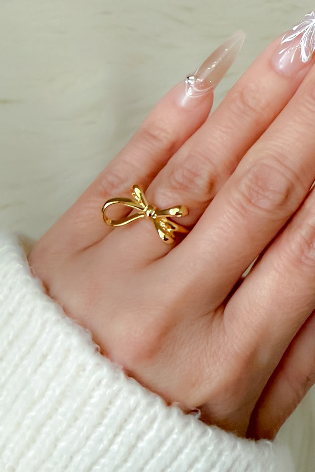 Gold Plated Alloy Half Open Bow Ring - loveforevers