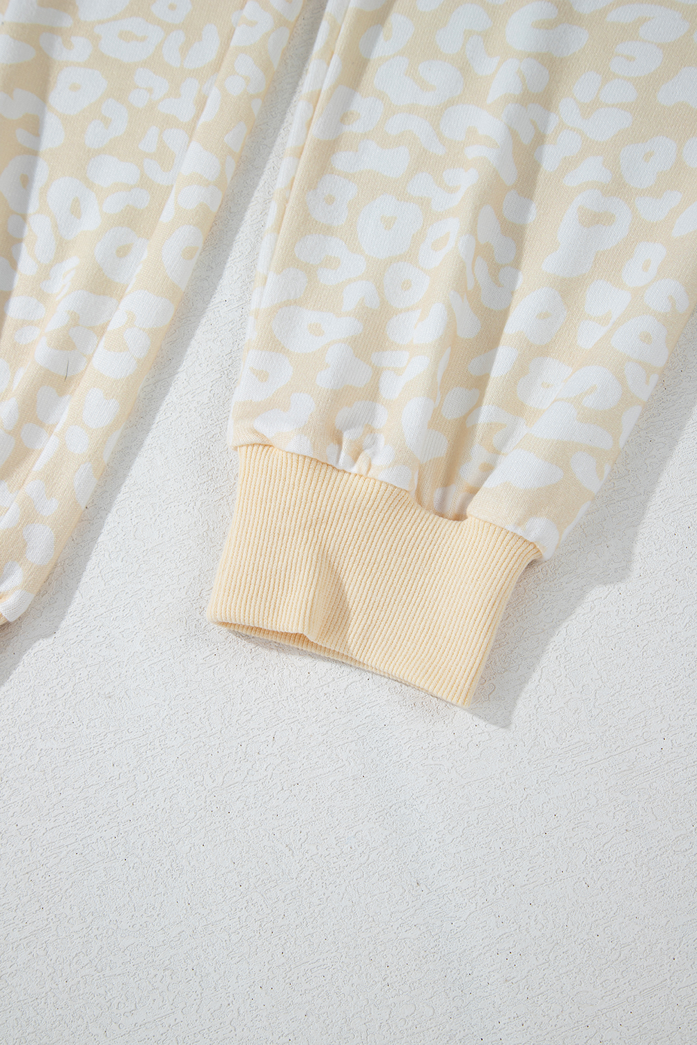 White Cheetah Print Two Piece Loose Fit Cozy Loungewear - loveforevers