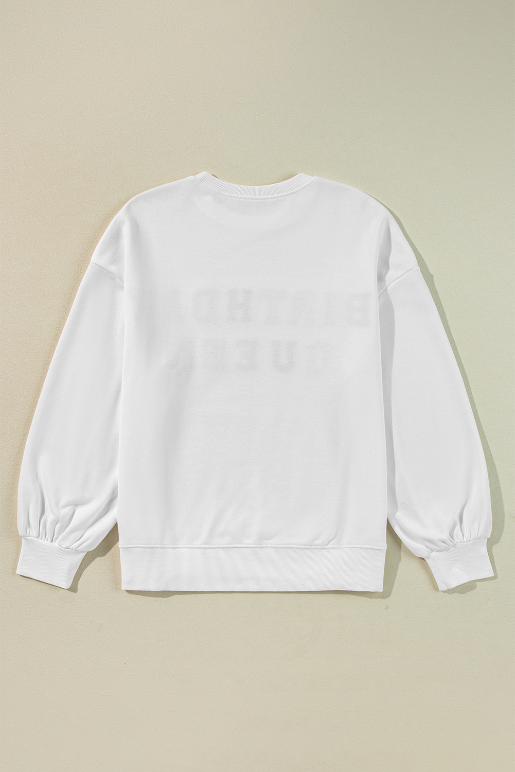 White BIRTHDAY QUEEN Graphic Balloon Sleeve Sweatshirt - loveforevers