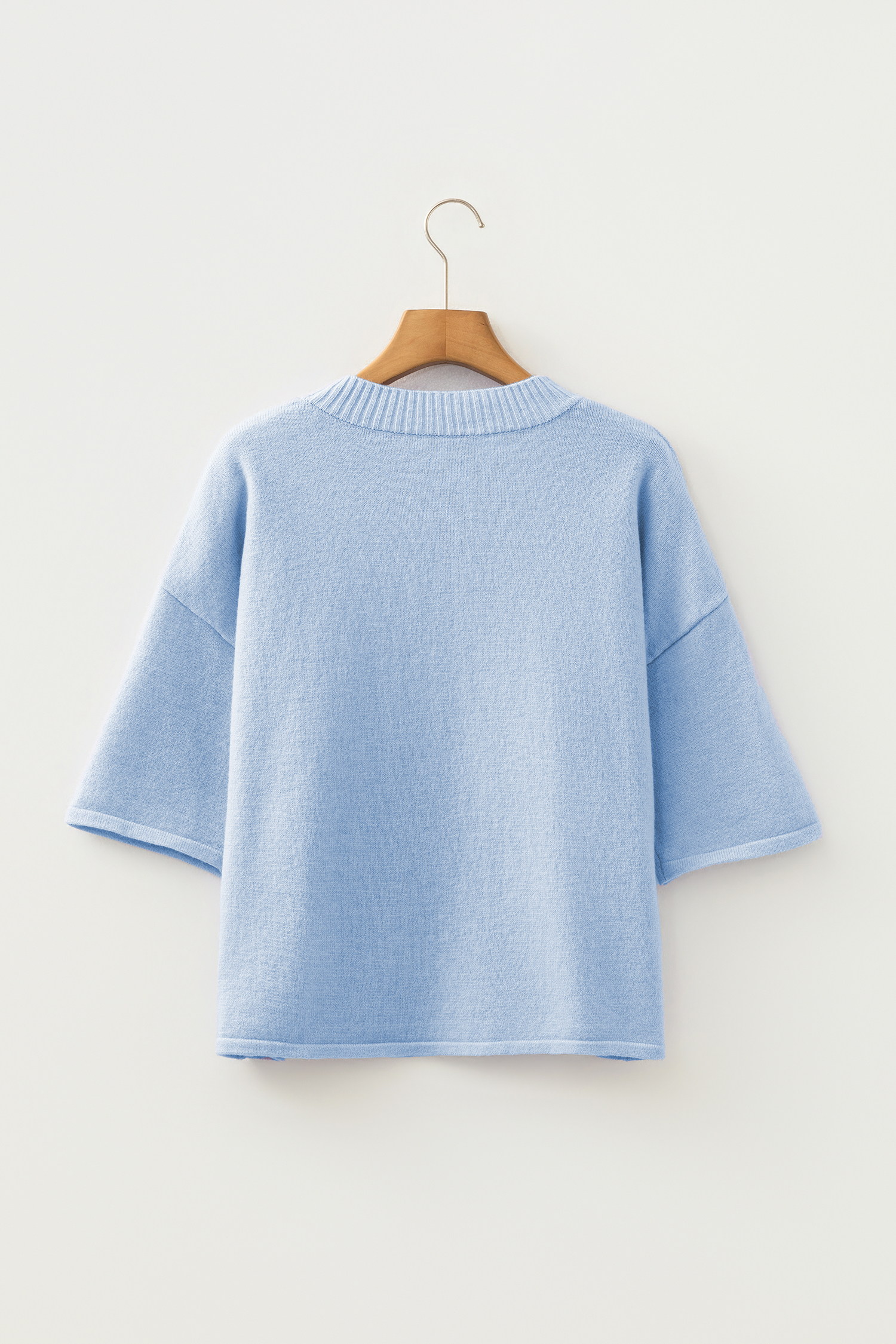 Lavendula 3/4 Sleeve Boxy Knit Button Down Sweater Cardigan - loveforevers