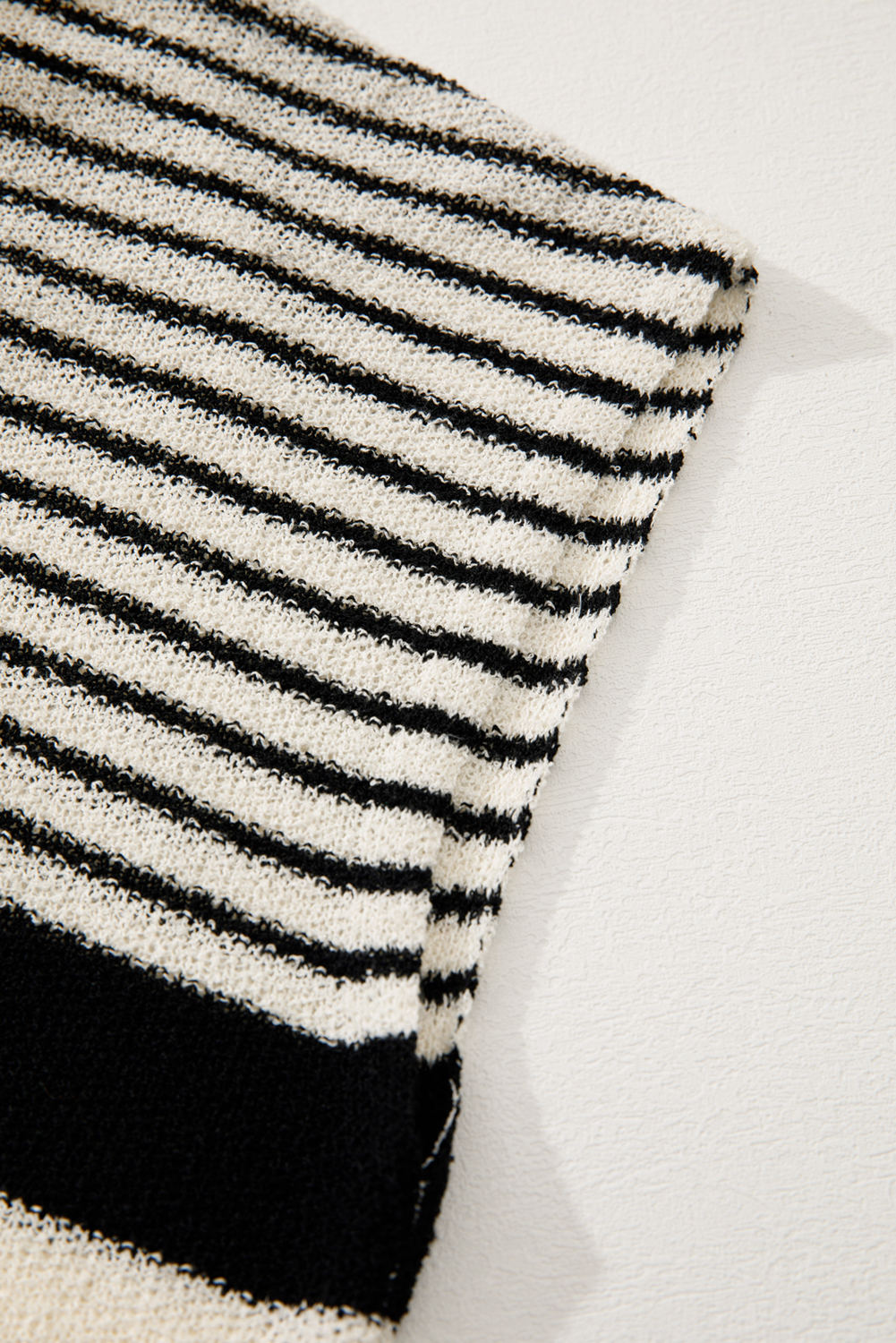 Black white Striped O Neck Sweater Vest - loveforevers