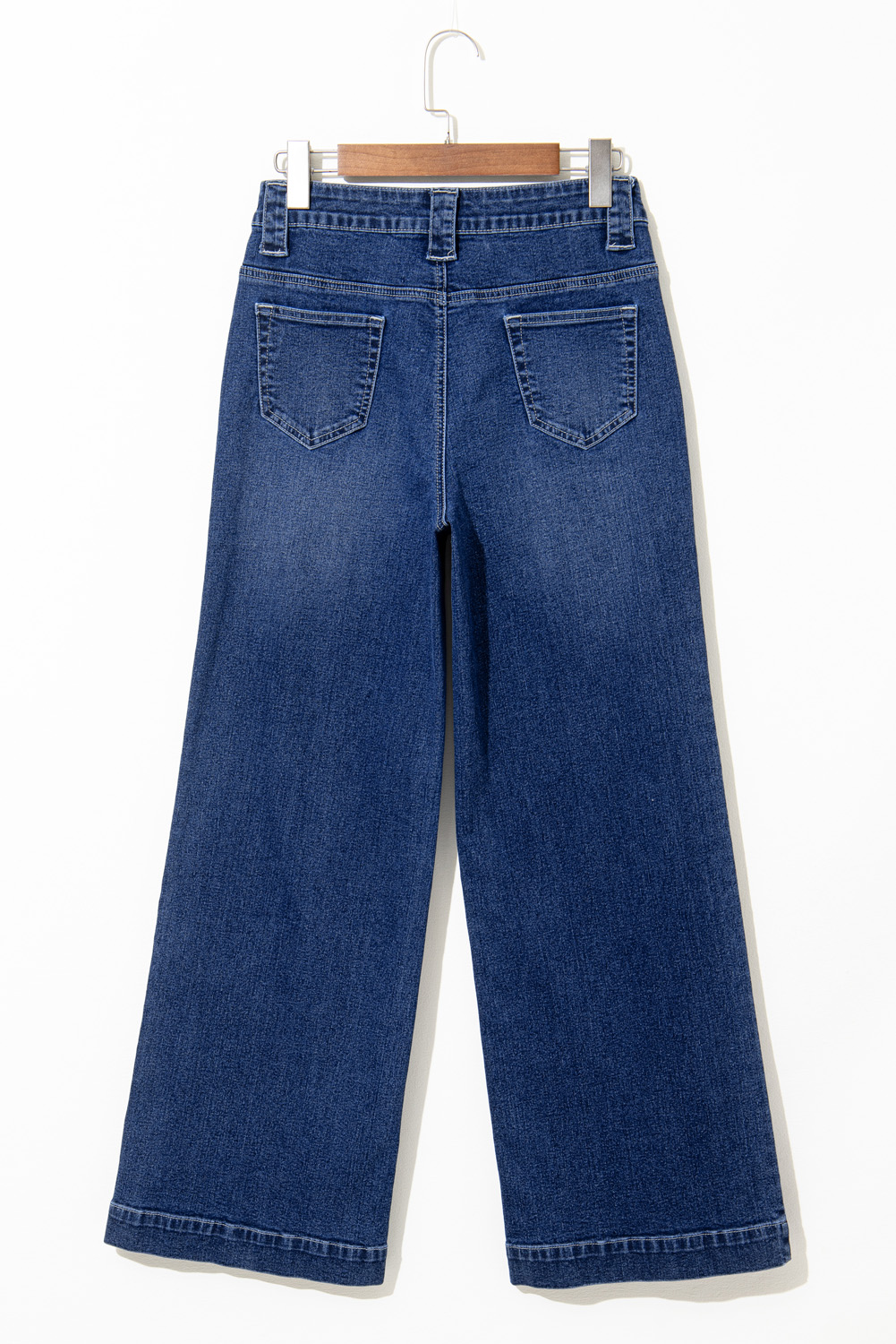 Sail Blue Wide Leg Pocketed High Waist Jeans - loveforevers