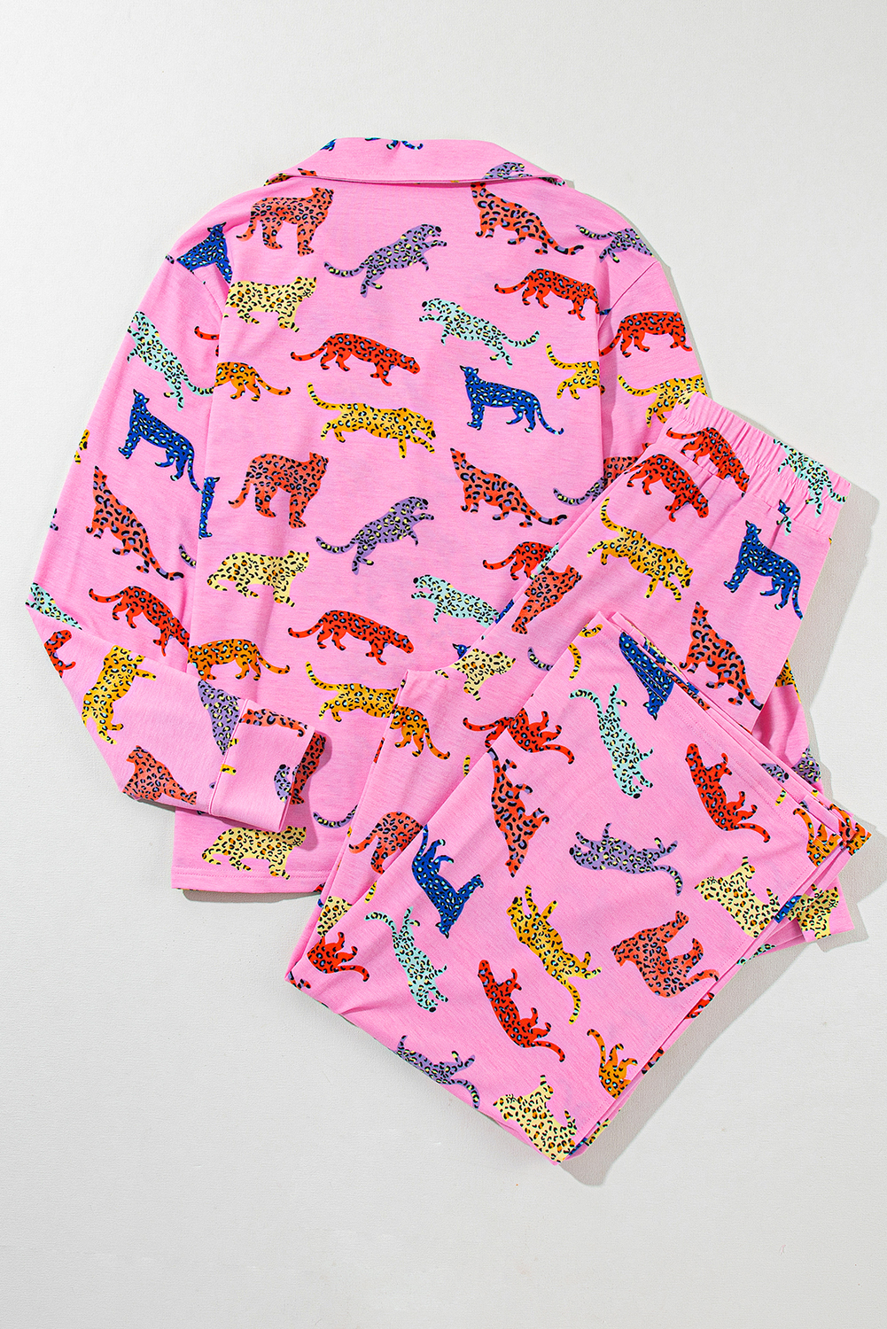 Pink Cheetah Print Shirt and Pants Pajama Set - loveforevers